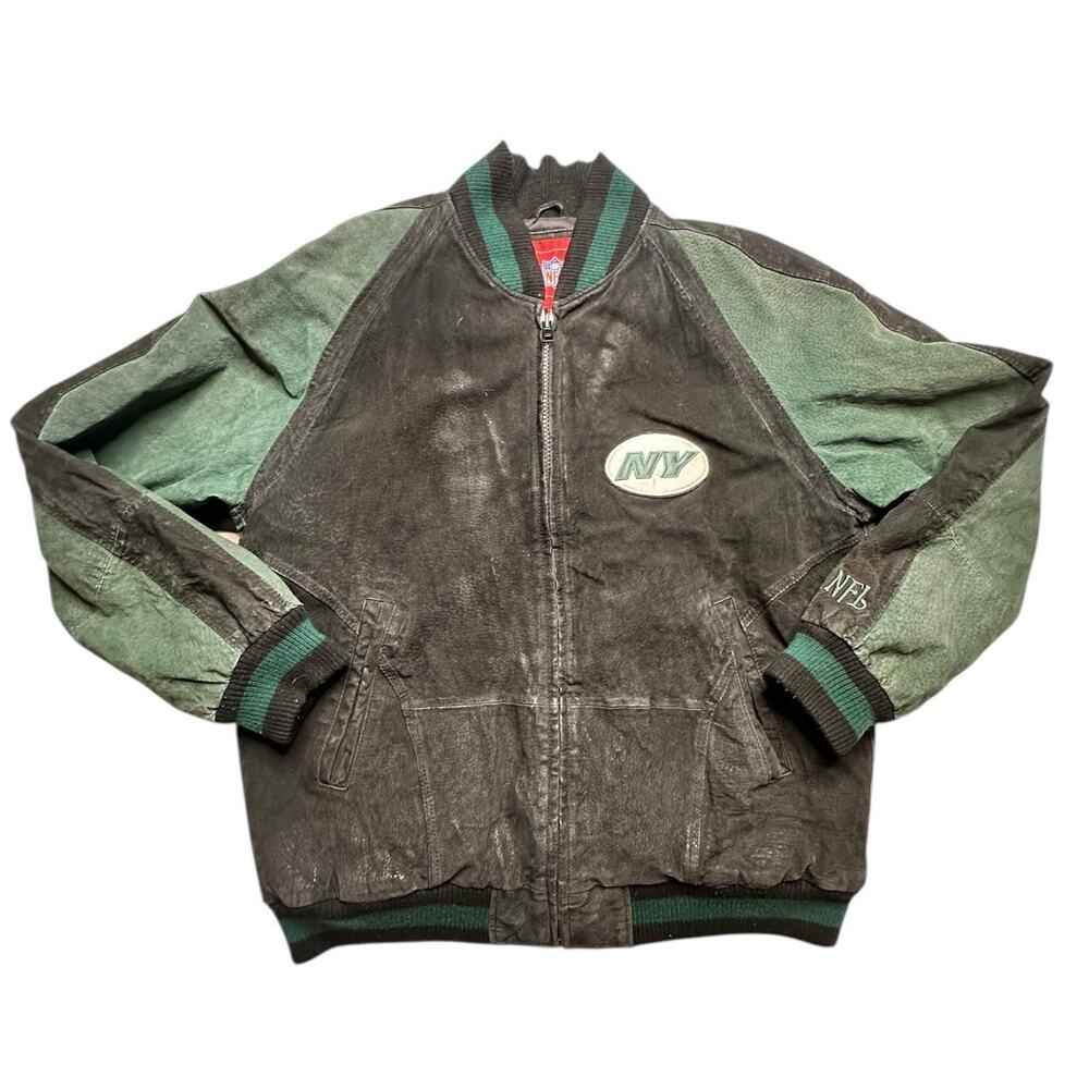 Vintage 90’s NFL New York Jets Leather Jacket Size Large